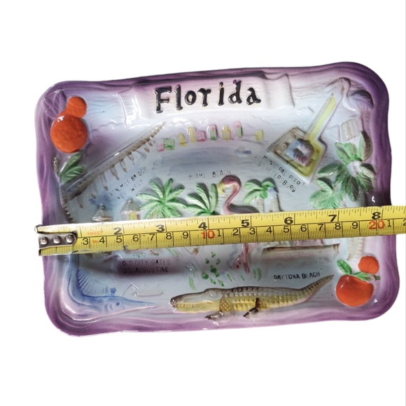 Vintage Florida ceramic wall hanging dish - Picture 3 of 6